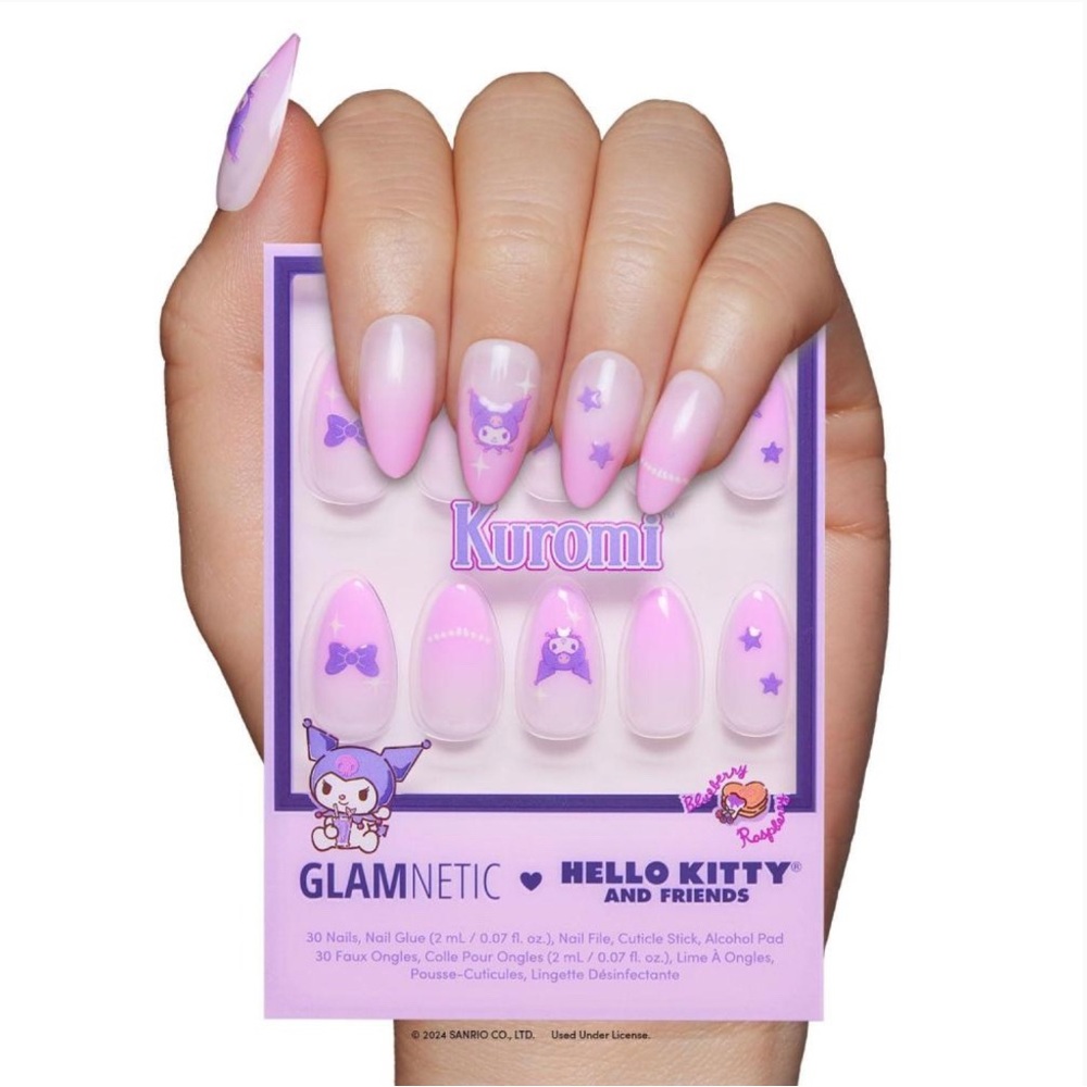 Glamnetic x Hello Kitty and Friends Kuromi Press On Nails Set- short almond
